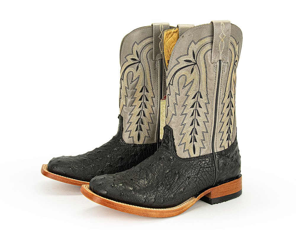 Bota Goyazes Exótica Avestruz Preto Waco Cimento — foto 1