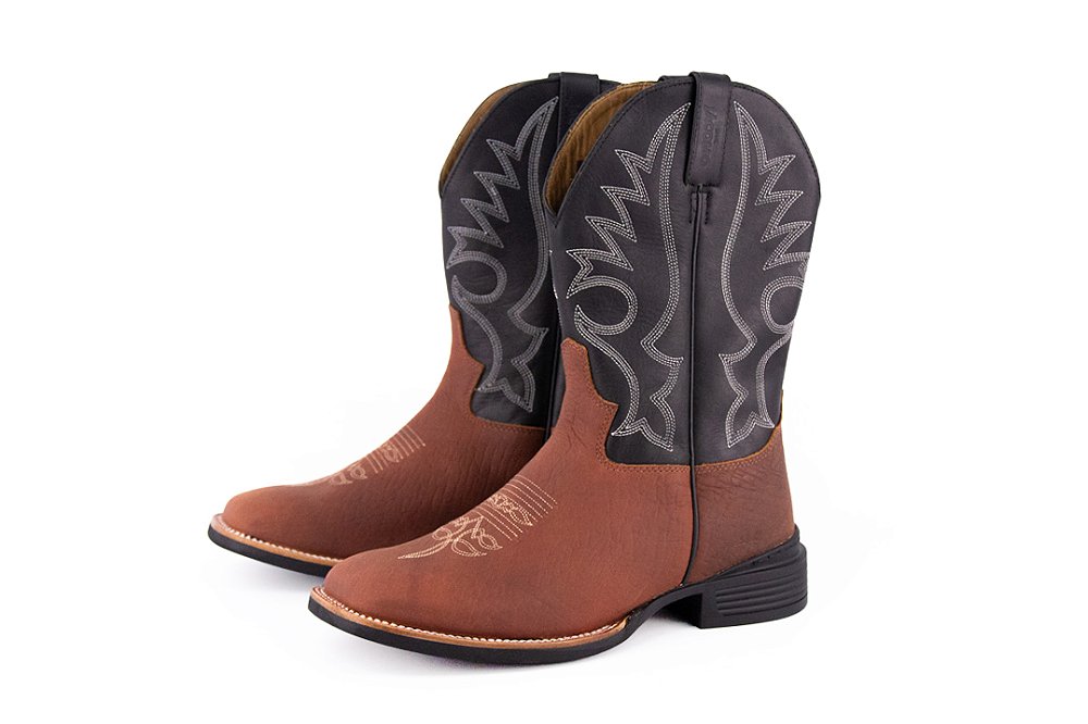 Bota Jácomo Mamute Oil Sella / Fóssil Oil Preto Bico Quadrado — foto 1