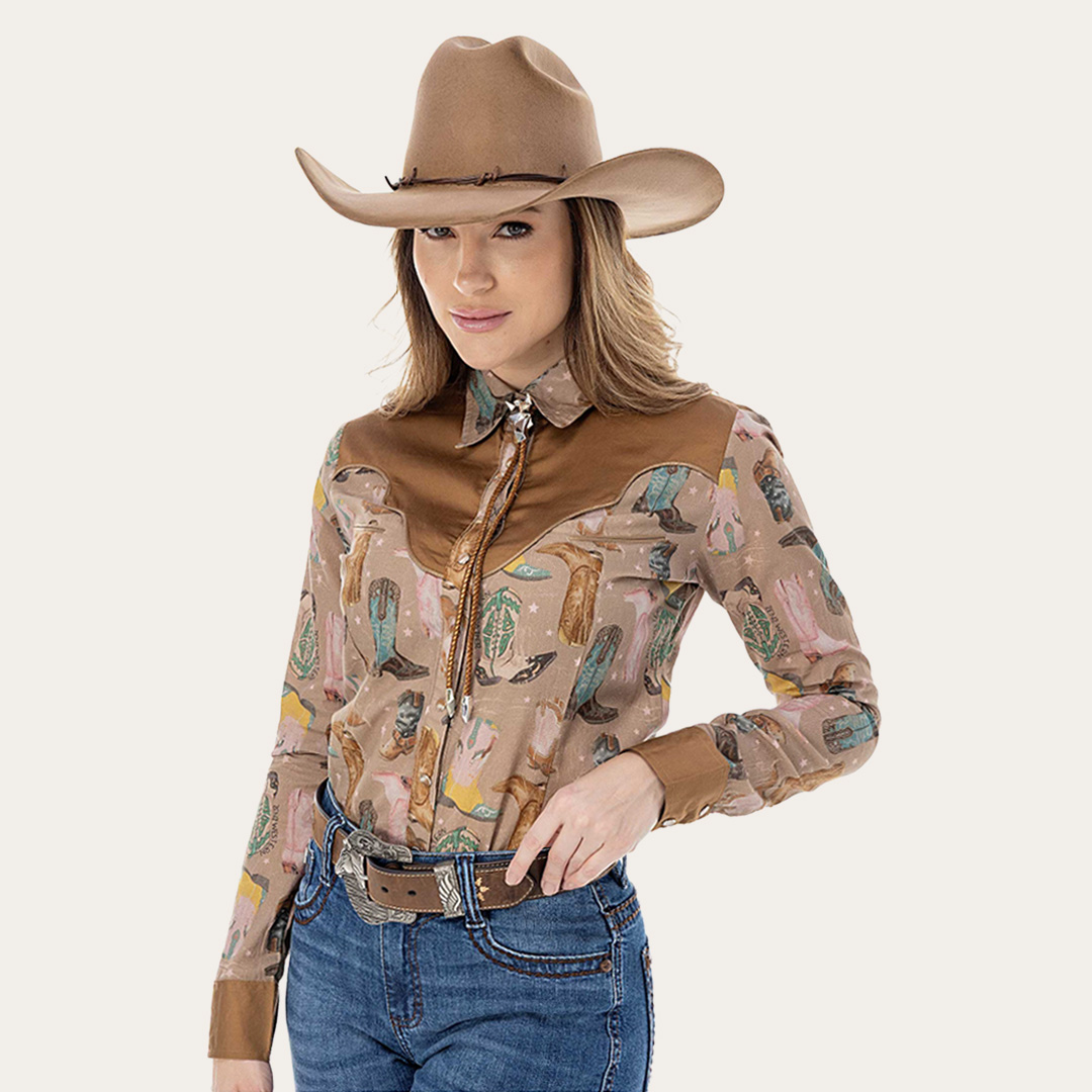 Camisa Feminina Zenz Western Botas Rose Gold ZW0126011 — foto 1