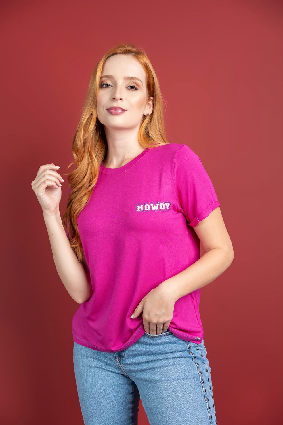T Shirt Miss Country Howdy Pink Msc3290 — foto 1