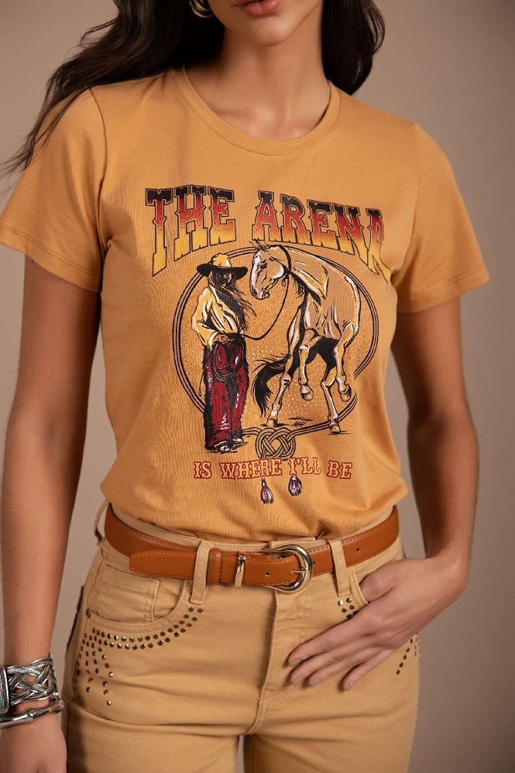 T Shirt Moon Horse Arena Caramelo — foto 1