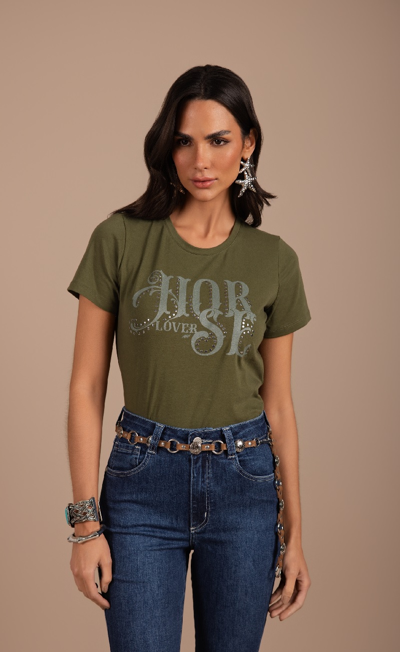 T Shirt Moon Horse Verde Musgo Mh0110380 — foto 1