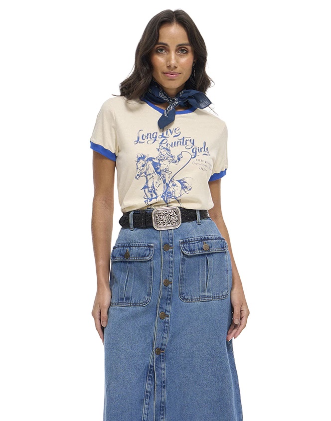 T Shirt Selff Western Long Live Country Girls Ts108 — foto 1